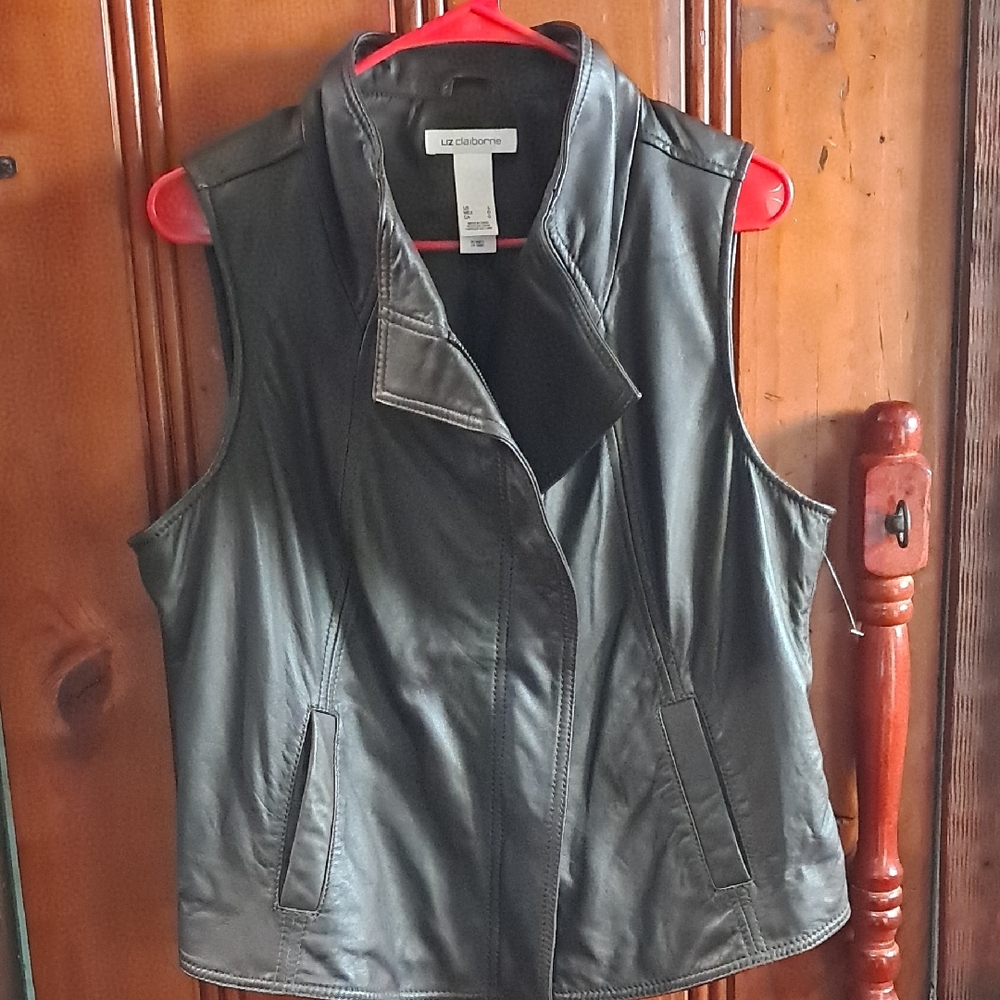 Liz Claiborne Women's Dark Leather Vest
